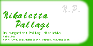 nikoletta pallagi business card